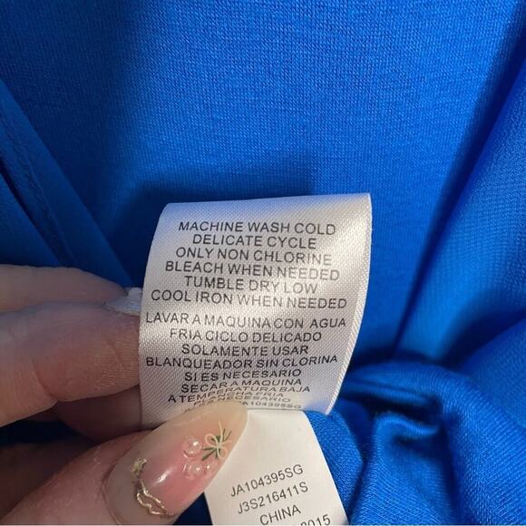 Y2K Joseph A  Blouse SZ 1X Cobalt  Blue Women's Drape 1980’s-90’s Boho - Picture 9 of 9